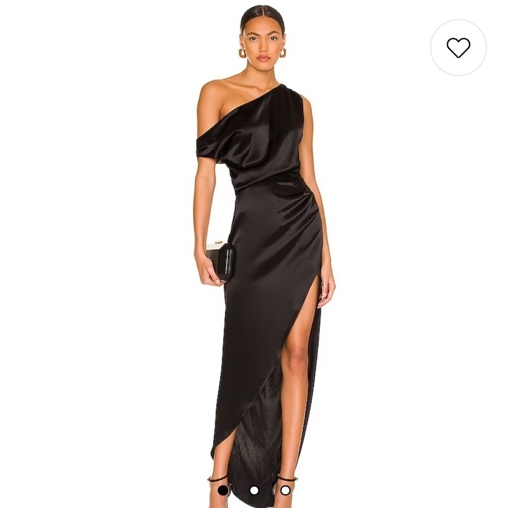 NONchalant Elegant Black Satin Maxi Dress